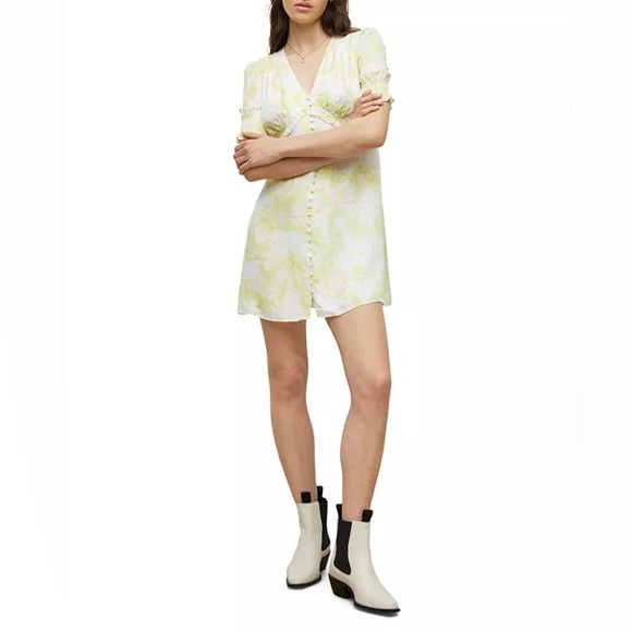 ALL SAINTS Demi Marama Dress-Citrus - Picture 7 of 9